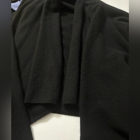 Cashmere Black Soft Open Front Waterfall Shawl Collar Cardi. Nordstrom Halogen - Picture 12 of 12